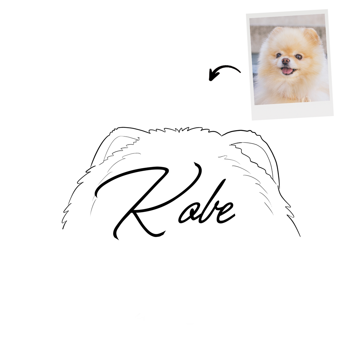 Custom Pet Ear Outline Drawing